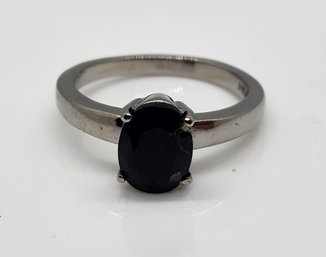 Midnight Sapphire Ring In Stainless Steel