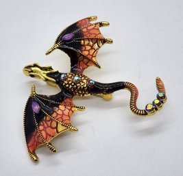 Beautiful Multi-Color Dragon Brooch
