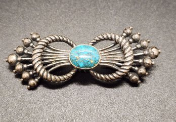 Vintage Sterling Silver Turquoise Brooch