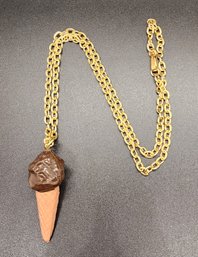 Vintage Ice Cream Cone Pendant Necklace