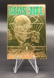 1997 23kt Gold Emmitt Smith Football Card With Genuine Emerald