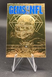 1997 23kt Gold Curtis Martin Football Card With Genuine Sapphire