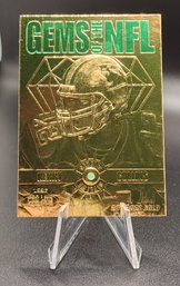 1997 23kt Gold Kerry Collins Football Card With Genuine Emerald