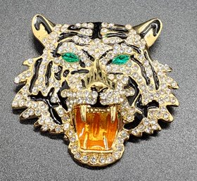 Stunning Multi-Color Tiger Brooch