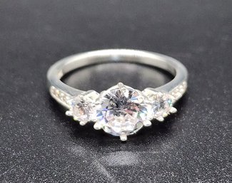 Vintage CZ Ring In Sterling