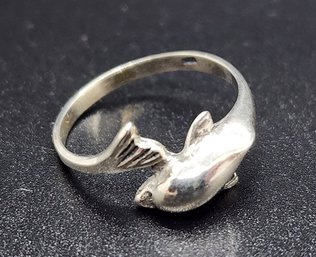 Vintage Sterling Silver Dolphin Ring