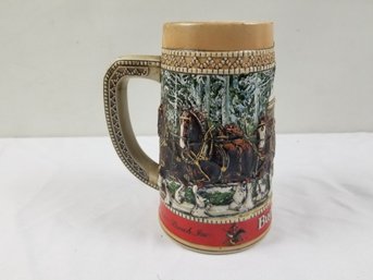 Budweiser 1987 Holiday Beer Stein Mug