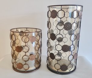 Pier 1 Art Deco Style Candle Hurricanes (2)