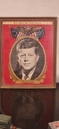 Vintage JFK Commemorative Framed Poster