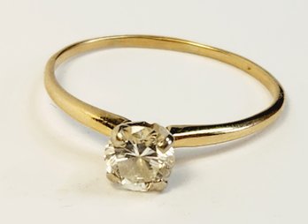 Vintage 14k Yellow Gold Classic Diamond Wedding Ring