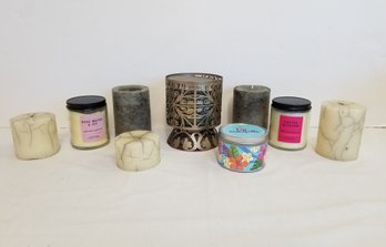 Mixed Lot Of BBW, Comfort Home & Pomeroy Pillar And Jar Candles & Candle Holder