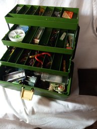 Green Tackle Box W/ Contents