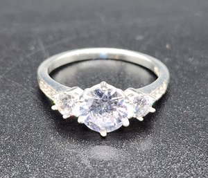 Vintage CZ Ring In Sterling