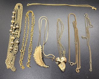 Lot Of 7 Vintage Gold Tone Chains