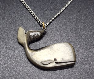 Adorable, Vintage Whale Pendant Necklace