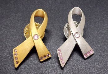 Pair Of Breast Cancer Awareness Pins