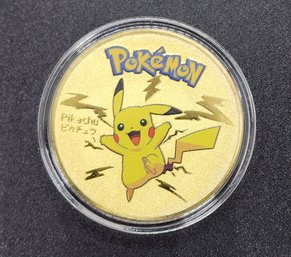 Pokemon Pikachu Collectible Coin In Protective Case