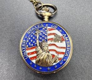 Brand New Statue Of Liberty Pocket Watch