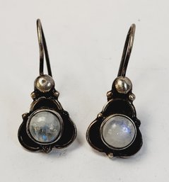 Vintage Moon Stone Sterling Silver Earrings