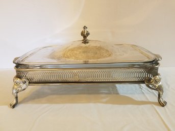 Vintage Pyrex Silverplate Chafing Dish