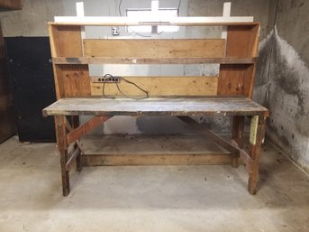 Primitive Handmade Workbench Table