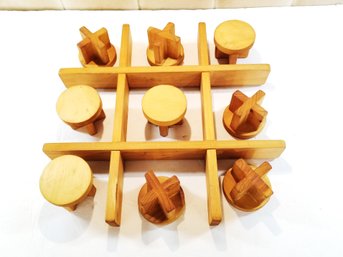 Handmade Wooden Tic Tac Toe/ Noughts And Crosses Game