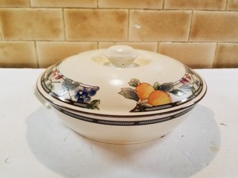 Vintage Mikasa Garden Harvest Round Covered Casserole Dish With Handles