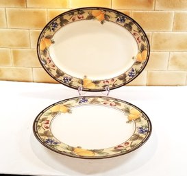 Vintage Mikasa Garden Harvest Oval & Round Serving Platters