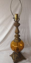 Blown Amber Glass Lamp