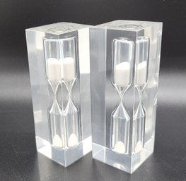 Vintage Pair Of Lucite Hourglasses