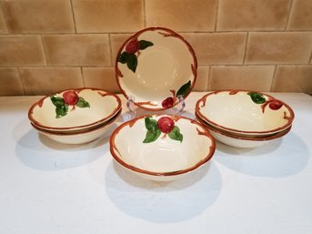 Set Of 8 Vintage Franciscan Red Apple Earthenware 6' Coupe Cereal Bowls