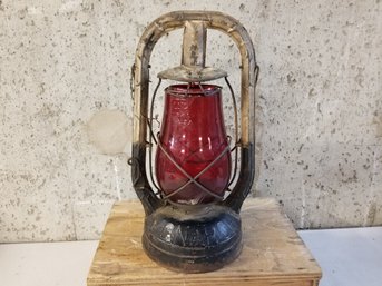 Antique Dietz Monarch Red Glass Lantern