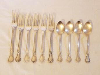 Antique 1940 Sterling Silver Weidlich Ancestry Pattern Flatware - 10 Pieces