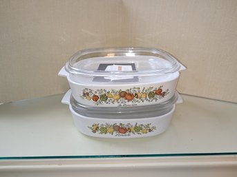 Corning Ware 'spice Of Life' Covered Casserole Lot Of Two