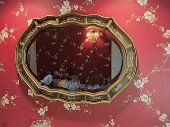 Beautiful Gold Rimmed Etched Venetian Wall Mirror