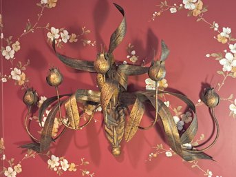 Nice Gold Floral Metal Wall Sculpture