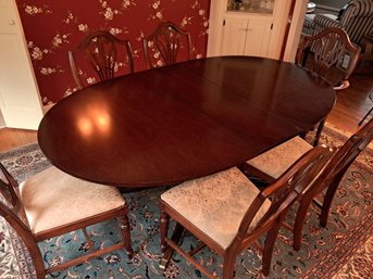 GREAT Mahogany Duncan Phyfe DINING ROOM SET - Table And Six Chairs - Very Clean