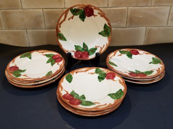 10 Vintage Franciscan Red Apple Earthenware 6' Bread Plates