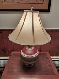 Very Nice Banded Pottery Table Lamp