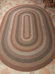 Large 6x9 Foot Braided Floor Rug In Nice Shape