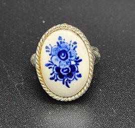 Vintage Blue & White Ring