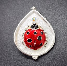 Vintage Ladybug Brooch Signed T&T