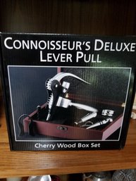 Corkscrew Cherry Wood Box Set - Brand New