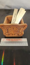 Vintage Wooden Box With Shady Glen Advertising Rulers