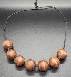 Vintage Wooden Beaded Necklace