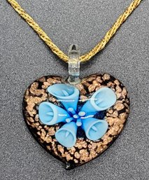 Vintage Murano Style Glass Pendant Necklace