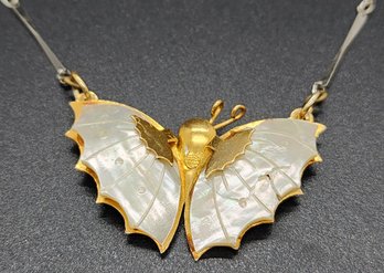 Vintage Butterfly Pendant Necklace