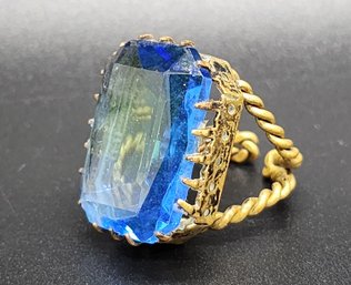 Vintage Ring With Large Blue Stone