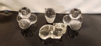 Glass/Crystal Candle Holders And Paperweights