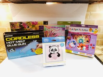 NEW Mixed Assortment Of Adult & Children's Craft Kits & Cordless Glue Gun